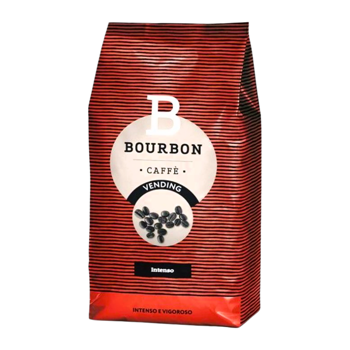 Lavazza Bourbon Intenso Vending cafea boabe 1 kg – ambalaj original complet, fundal transparent