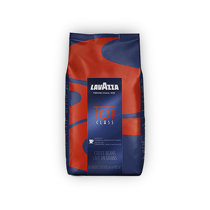 Lavazza Top Class cafea boabe 1 kg – ambalaj original complet, fundal transparent