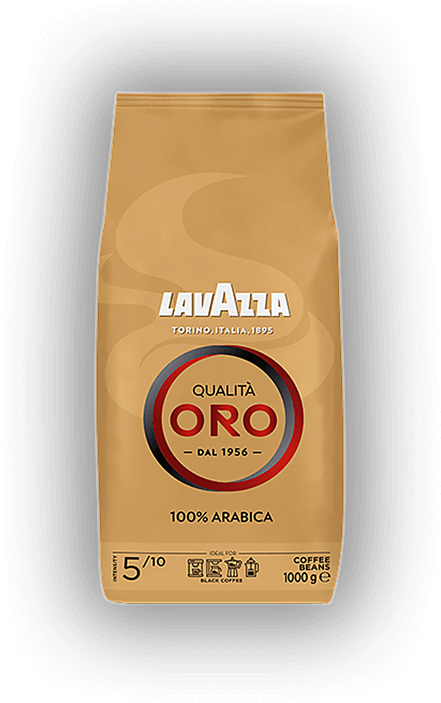 Lavazza Qualità Oro cafea boabe 1 kg – ambalaj original, fundal transparent