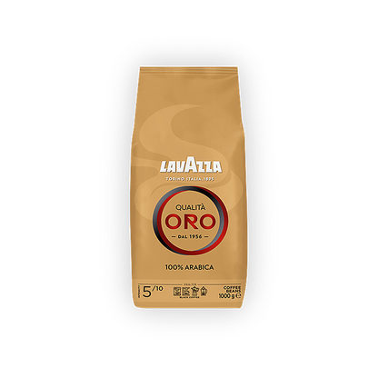 Lavazza Qualità Oro cafea boabe 1 kg – ambalaj original complet, fundal transparent