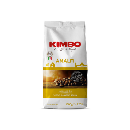 Kimbo Amalfi cafea boabe 1 kg – ambalaj original complet, fundal transparent