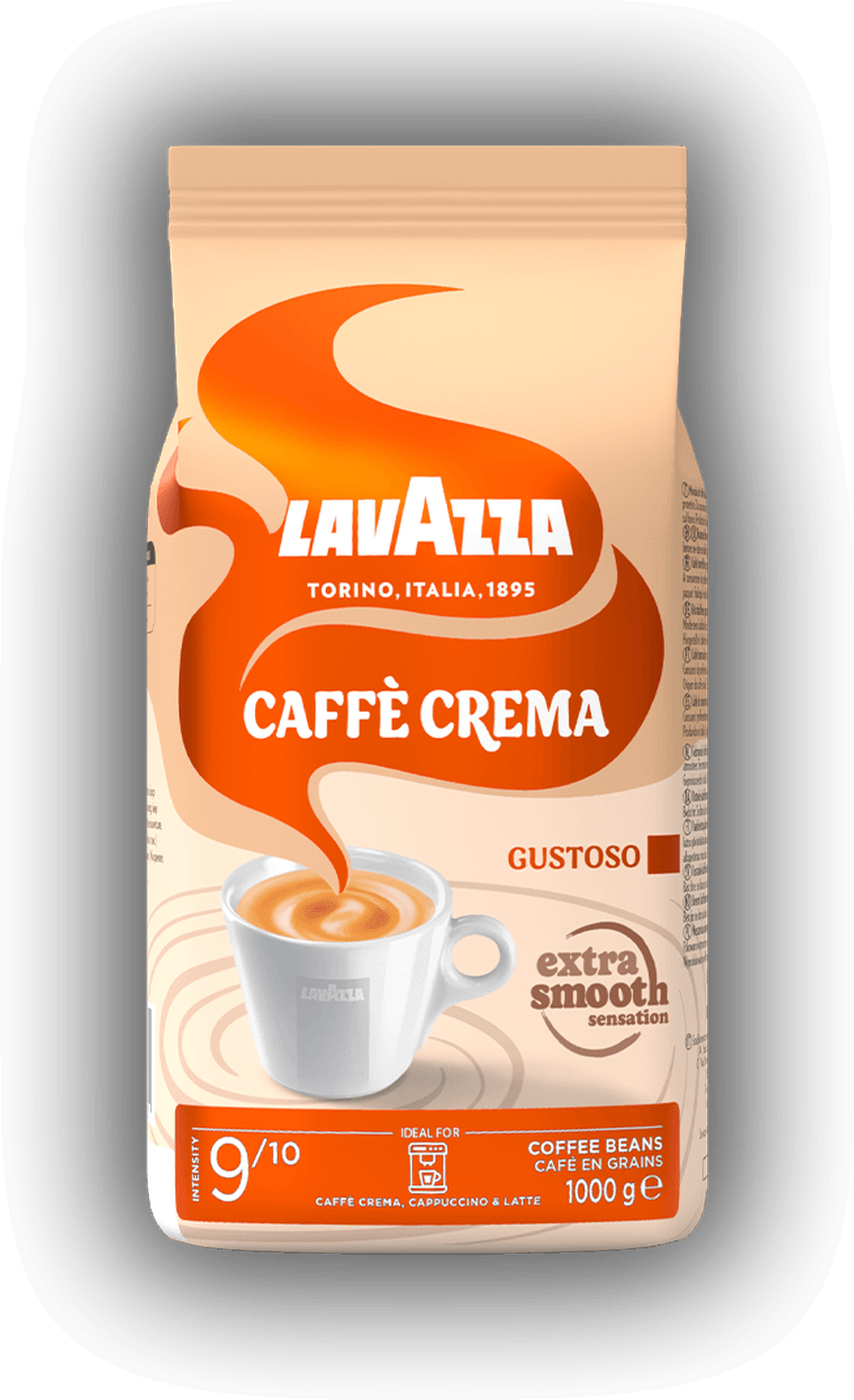 Lavazza Caffè Crema Gustoso cafea boabe 1 kg – ambalaj original, fundal transparent