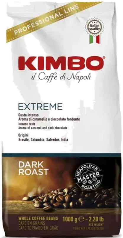 Kimbo Extreme cafea boabe 1 kg – ambalaj original, fundal transparent
