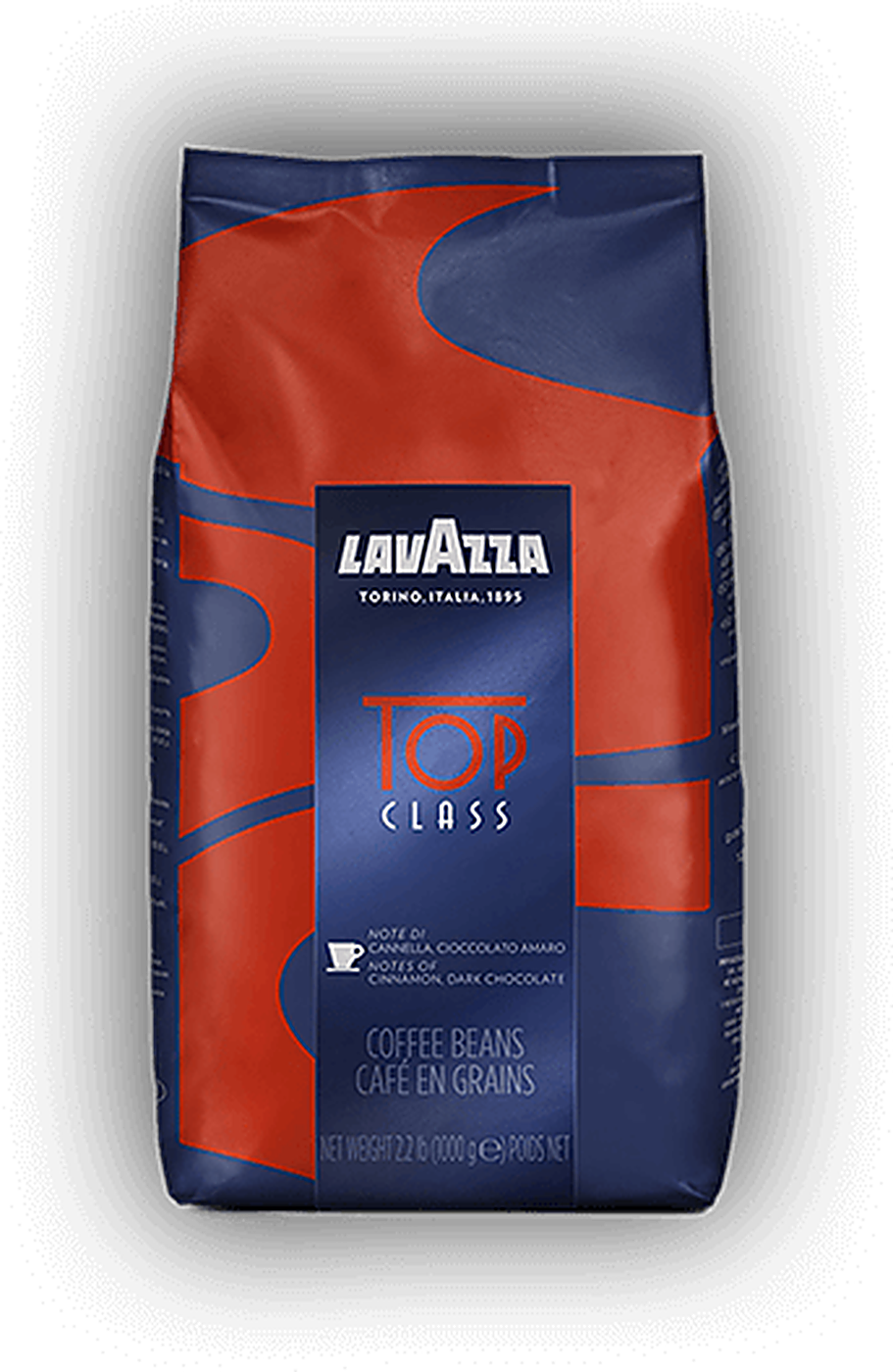 Lavazza Top Class cafea boabe 1 kg – ambalaj original, fundal transparent