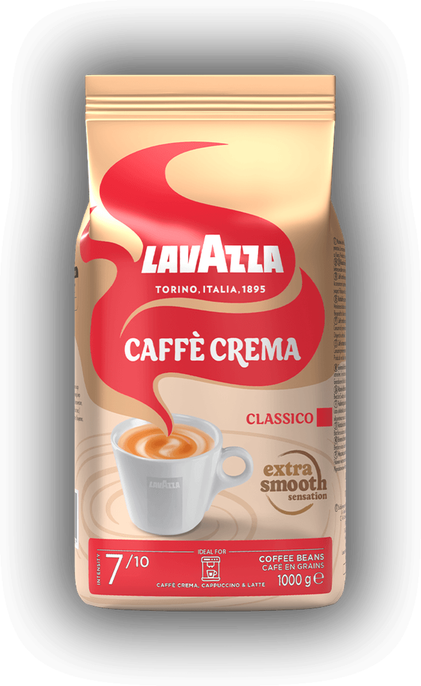 Lavazza Caffè Crema Classico cafea boabe 1 kg – ambalaj original, fundal transparent