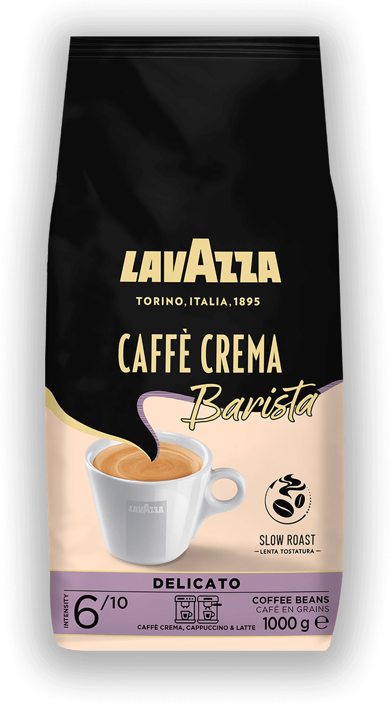 Lavazza Caffè Crema Delicato cafea boabe 1 kg – ambalaj original, fundal transparent