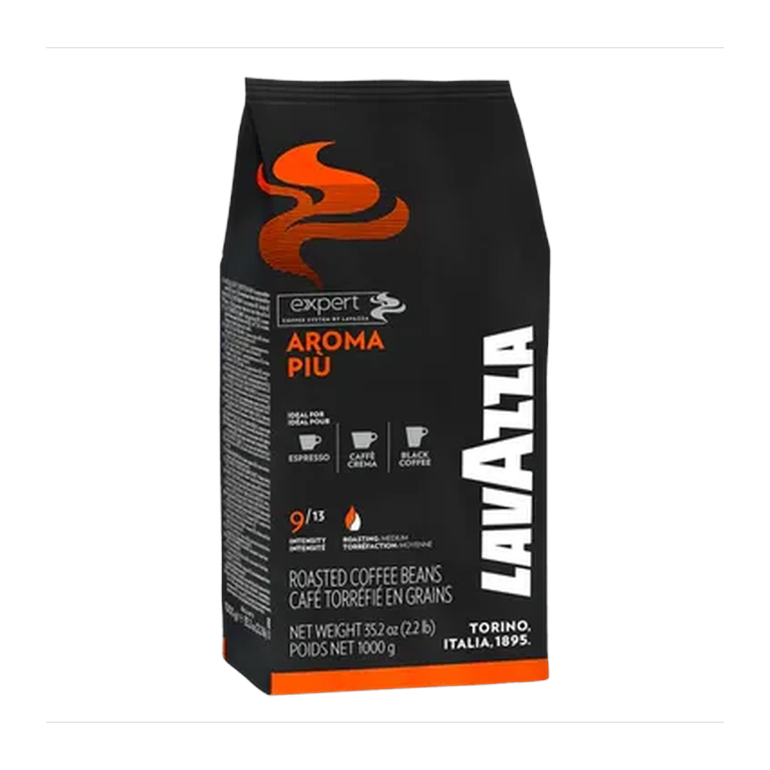 Lavazza Expert Aroma Più cafea boabe 1 kg – ambalaj original complet, fundal transparent
