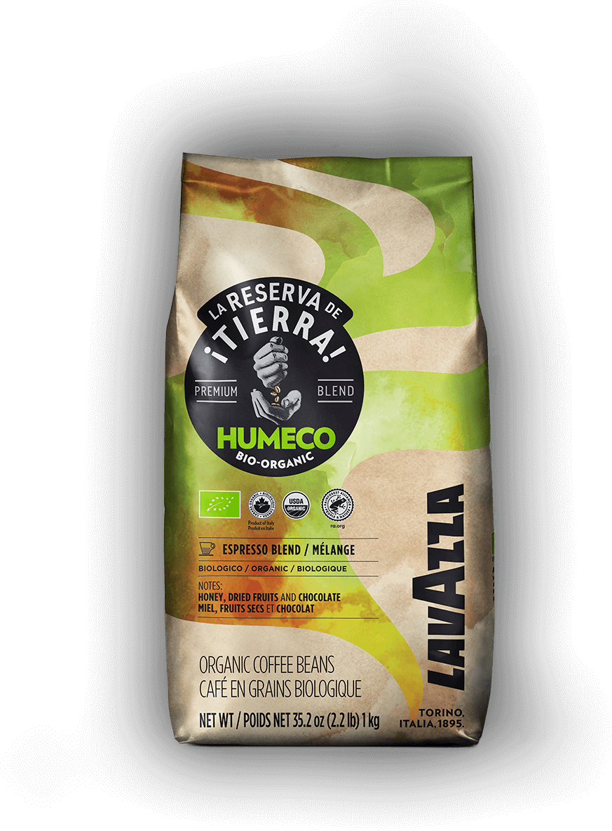 Lavazza Tierra Humeco Bio Organic cafea boabe 1 kg – ambalaj original, fundal transparent