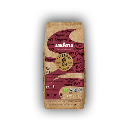 Lavazza Expert Tierra Bio Organic cafea boabe 1 kg – ambalaj original, fundal alb