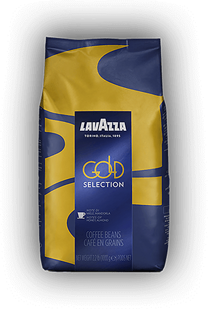 Lavazza Gold Selection cafea boabe 1 kg – ambalaj original, fundal transparent