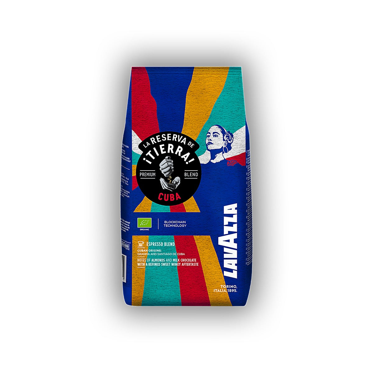 Lavazza Tierra Cuba cafea boabe 1 kg – ambalaj original, fundal alb