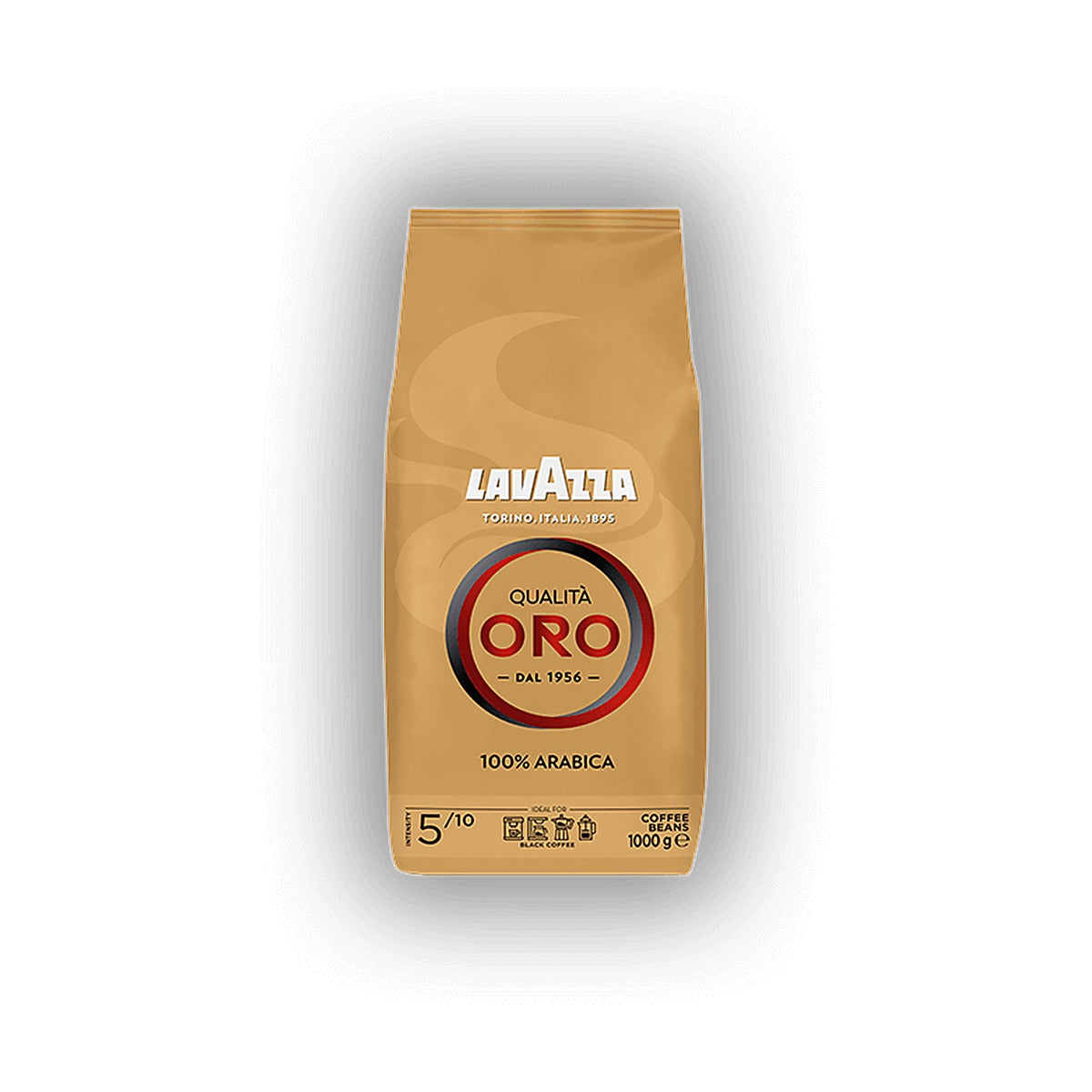 Lavazza Qualità Oro cafea boabe 1 kg – ambalaj original, fundal alb