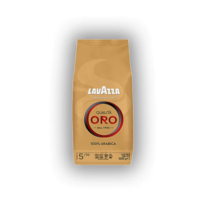 Lavazza Qualità Oro cafea boabe 1 kg – ambalaj original, fundal alb