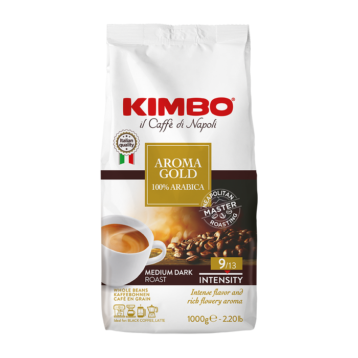 Kimbo Aroma Gold 100% Arabica cafea boabe 1 kg - imagine 2