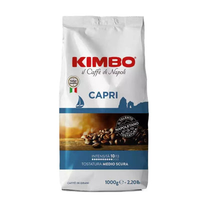 Kimbo Capri cafea boabe 1 kg – ambalaj față, fundal alb