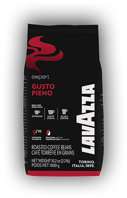 Lavazza Gusto Pieno Vending cafea boabe 1 kg – ambalaj original, fundal transparent