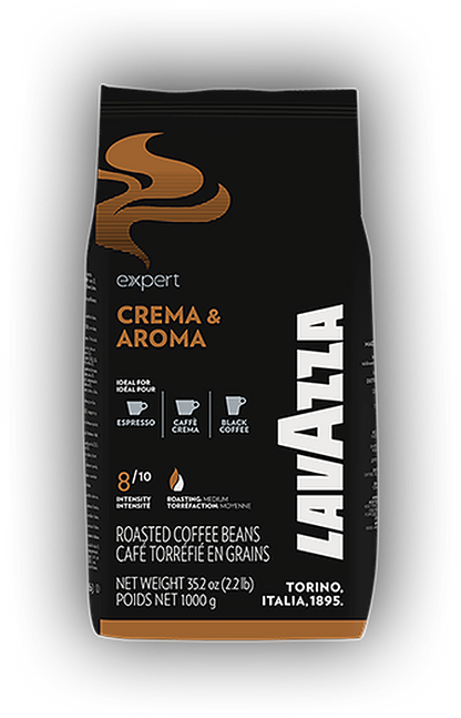 Lavazza Crema e Aroma Vending cafea boabe 1 kg – ambalaj original, fundal transparent