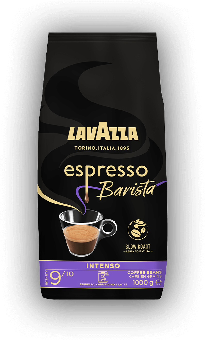 Lavazza Espresso Barista Intenso cafea boabe 1 kg – ambalaj original, fundal transparent