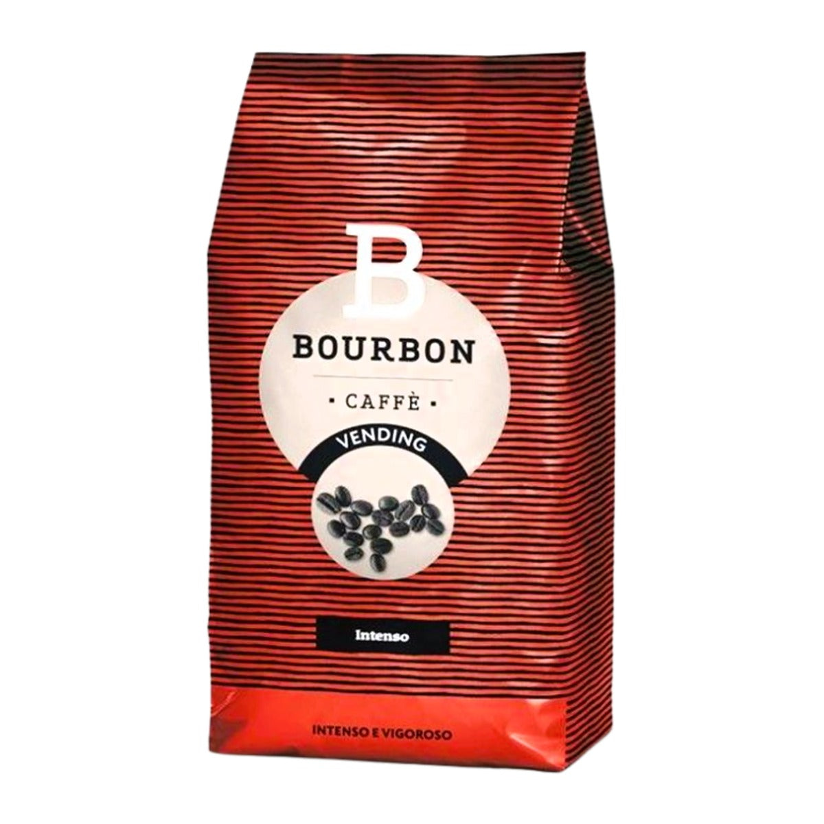 Lavazza Bourbon Intenso Vending cafea boabe 1 kg – ambalaj original, fundal alb