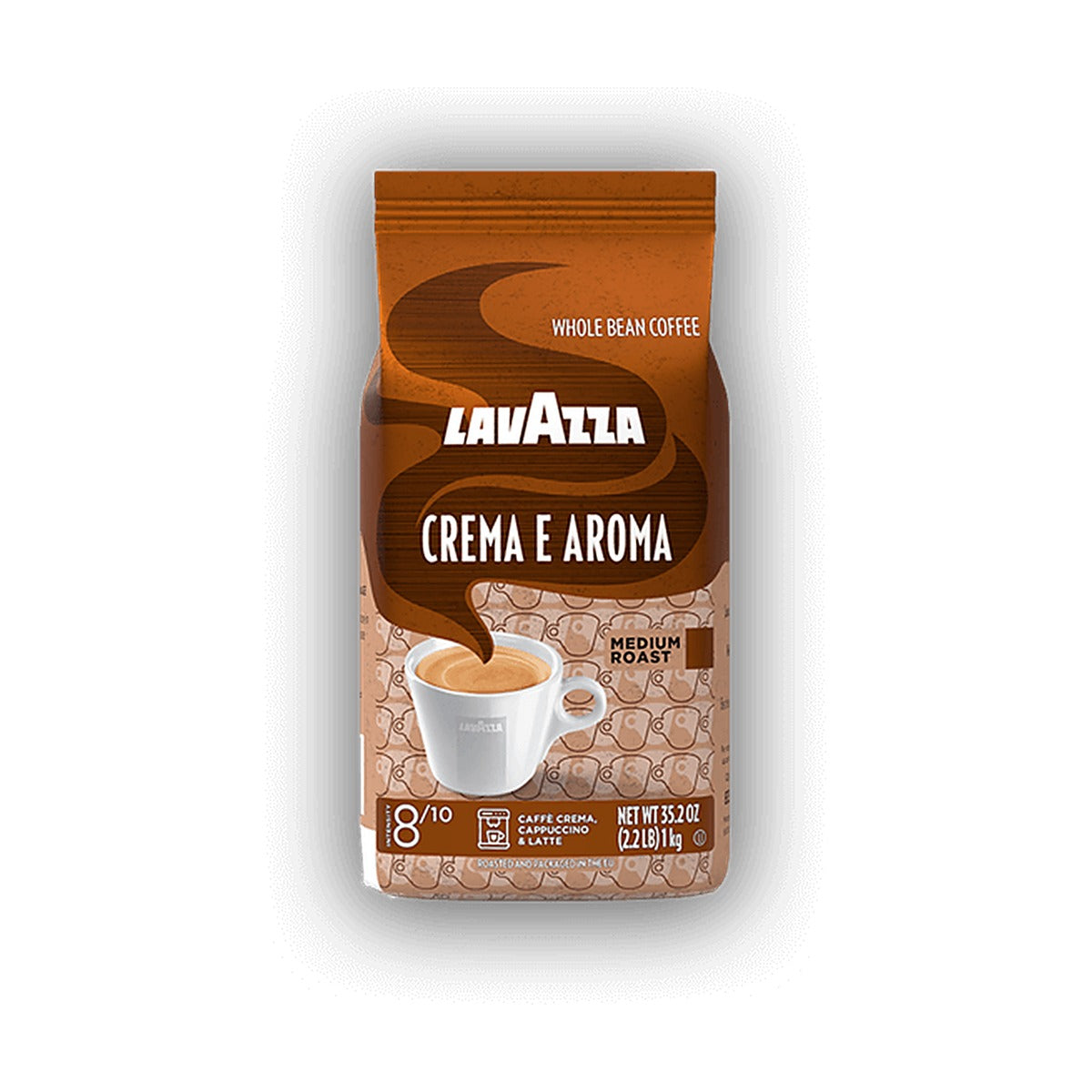 Lavazza Crema e Aroma cafea boabe 1 kg – ambalaj original, fundal alb