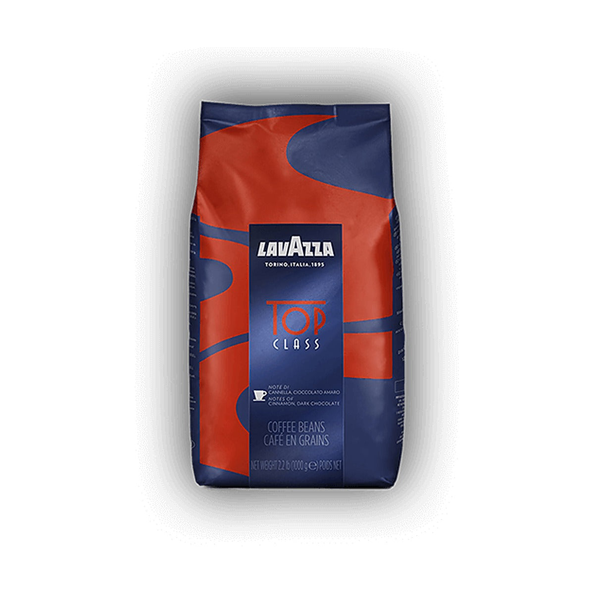 Lavazza Top Class cafea boabe 1 kg – ambalaj original, fundal alb