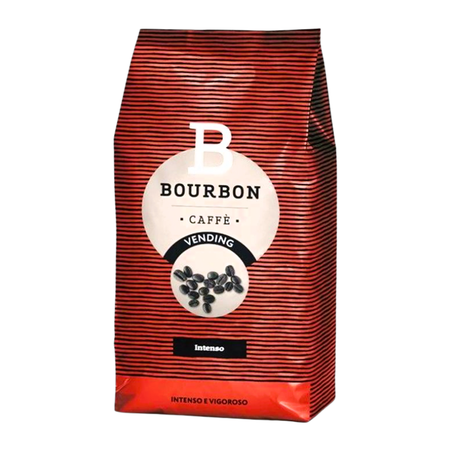 Lavazza Bourbon Intenso Vending cafea boabe 1 kg – ambalaj original complet, fundal transparent