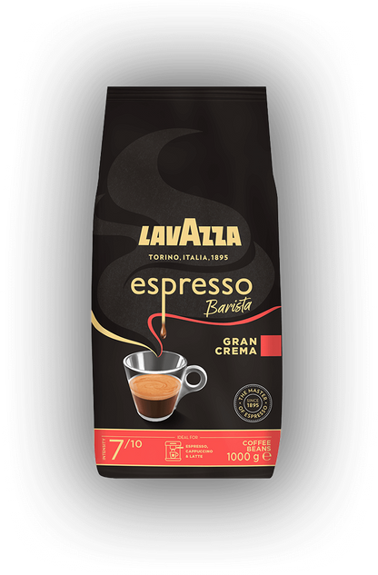 Lavazza Gran Crema Espresso cafea boabe 1 kg – ambalaj original, fundal transparent