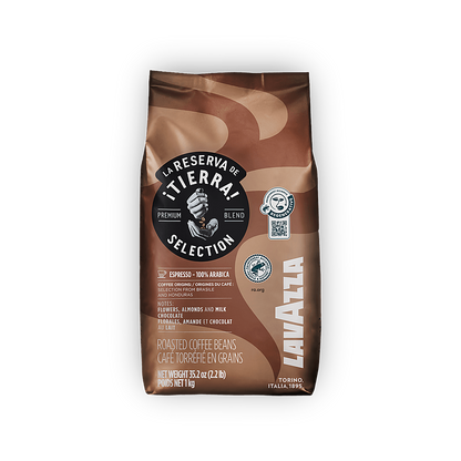 Lavazza Tierra Selection cafea boabe 1 kg – ambalaj original complet, fundal transparent
