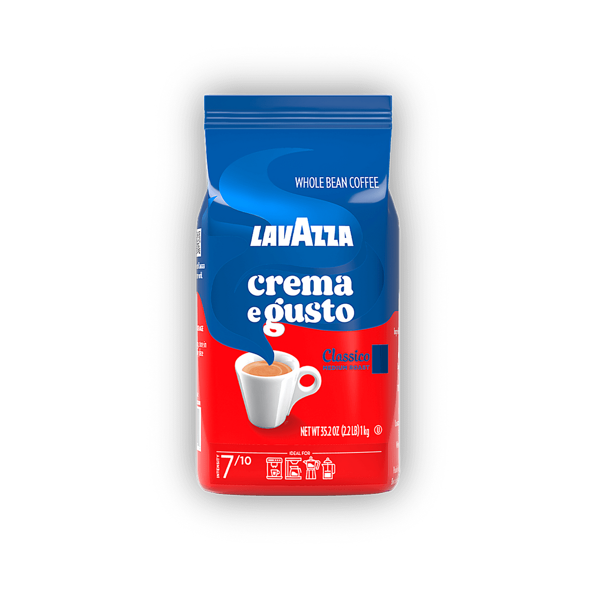 Lavazza Crema e Gusto Classico cafea boabe 1 kg – ambalaj original complet, fundal transparent