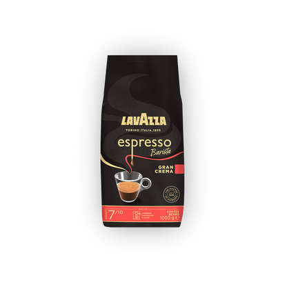 Lavazza Gran Crema Espresso cafea boabe 1 kg – ambalaj original complet, fundal transparent