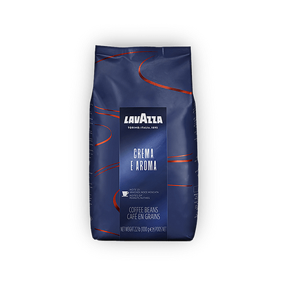 Lavazza Crema e Aroma Espresso cafea boabe 1 kg – ambalaj original complet, fundal transparent