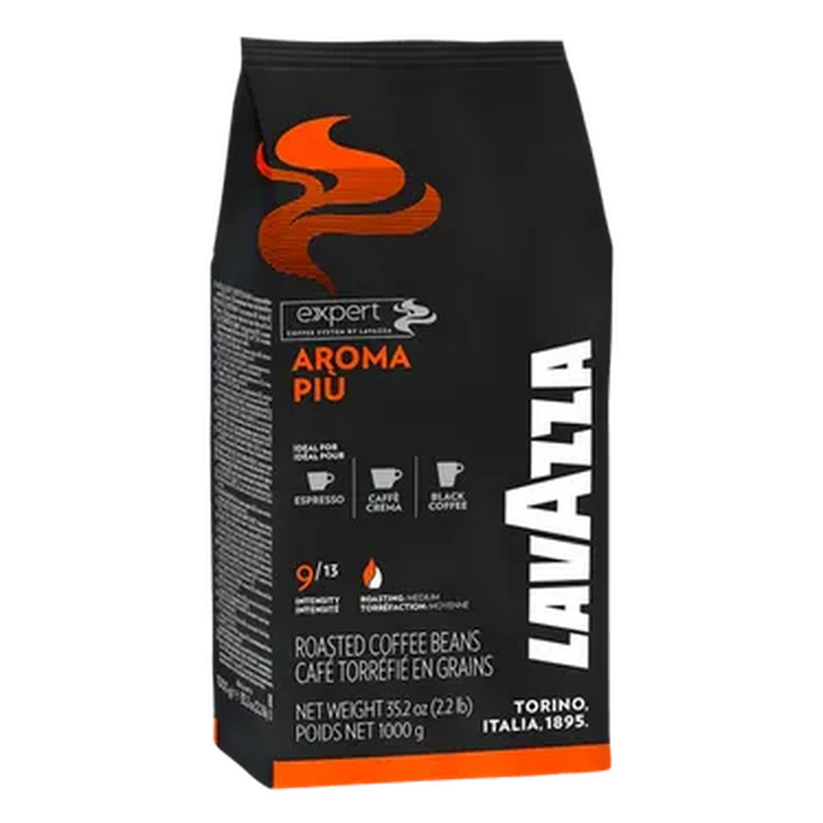 Lavazza Expert Aroma Più cafea boabe 1 kg – ambalaj original, fundal transparent
