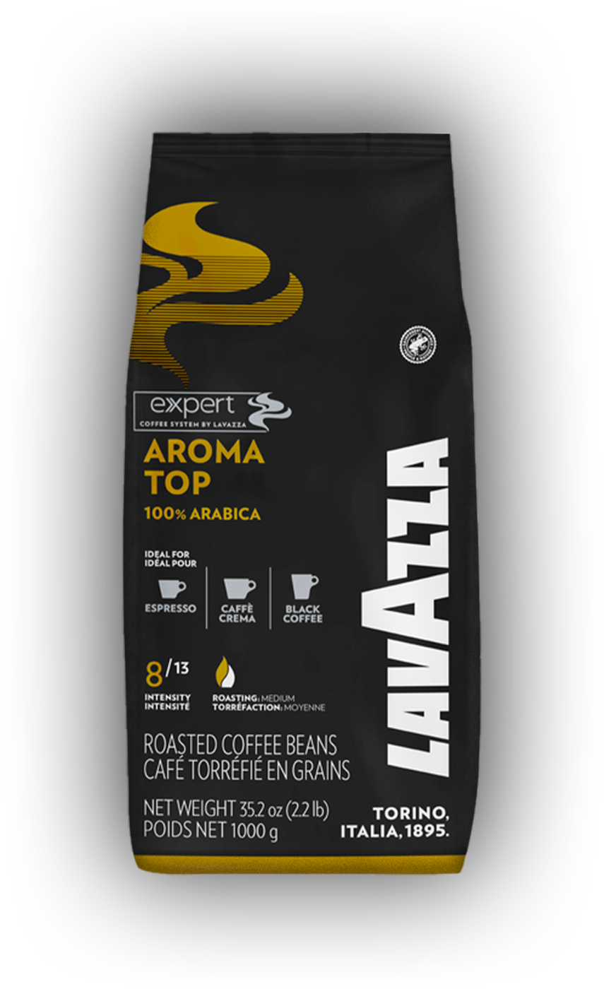 Lavazza Expert Aroma Top cafea boabe 1 kg – ambalaj original, fundal transparent