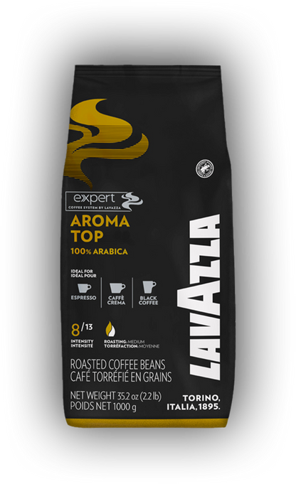 Lavazza Expert Aroma Top cafea boabe 1 kg – ambalaj original, fundal transparent