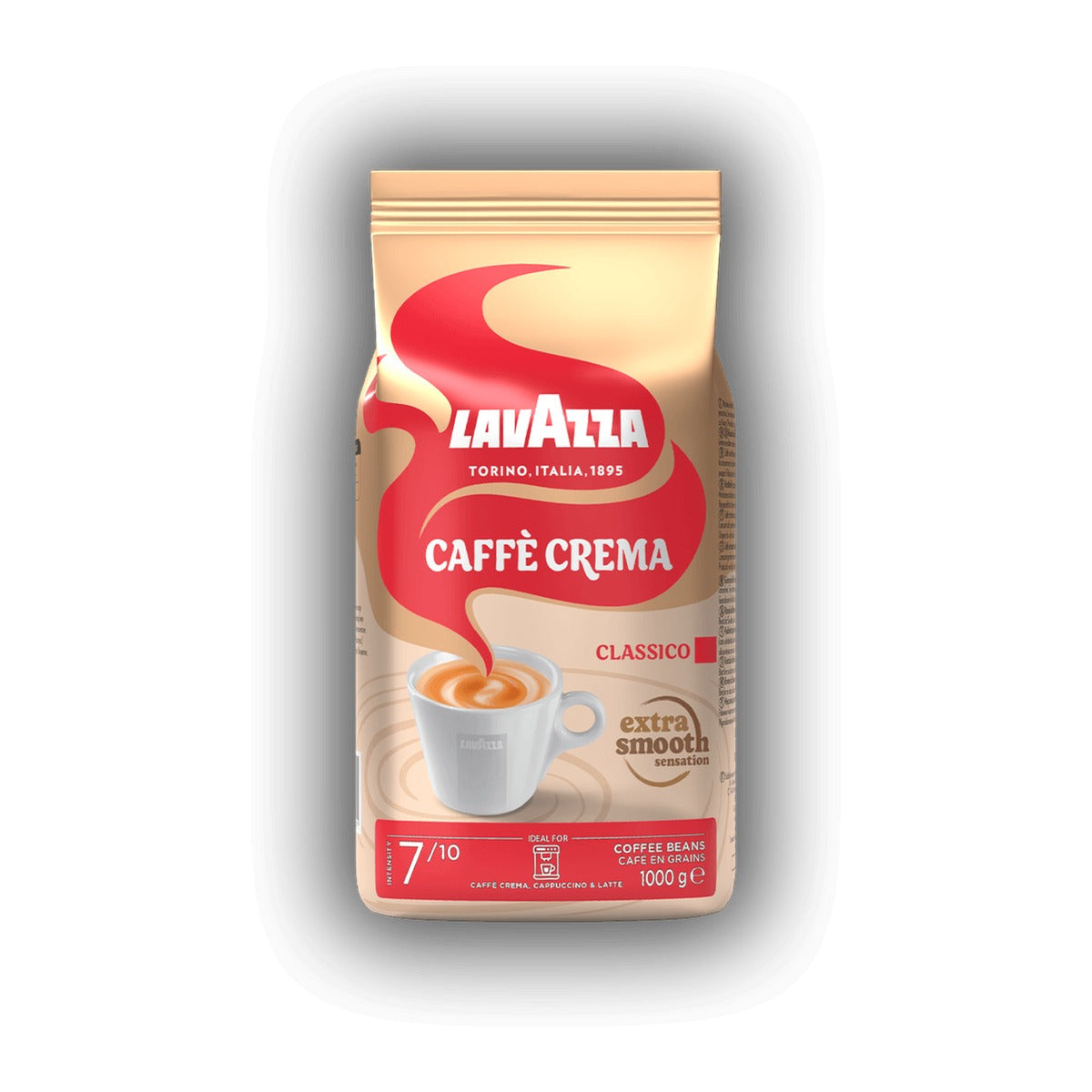 Lavazza Caffè Crema Classico cafea boabe 1 kg – ambalaj original, fundal alb
