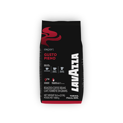 Lavazza Gusto Pieno Vending cafea boabe 1 kg – ambalaj original complet, fundal transparent